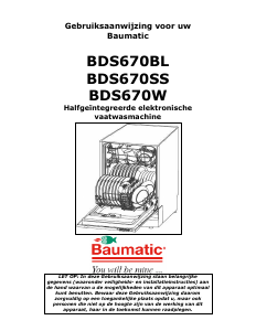 Handleiding Baumatic BDS670SS Vaatwasser