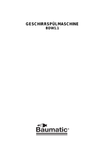Bedienungsanleitung Baumatic BDW1.1 Geschirrspüler