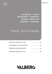 Manual de uso Valberg CS 311 D X625C Frigorífico combinado
