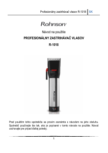 Návod Rohnson R-1018 Strojček na vlasy