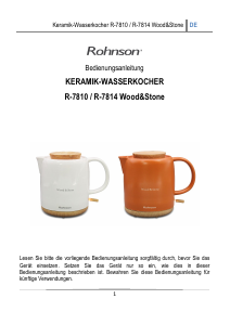 Bedienungsanleitung Rohnson R-7814 Wood & Stone Wasserkocher