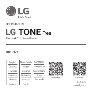 Прирачник LG HBS-FN7 Tone Free Слушалки