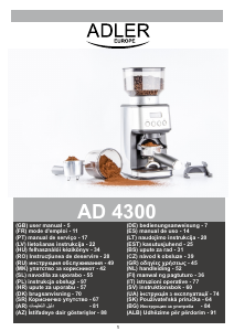 Návod Adler AD 4300 Mlynček na kávu