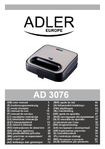 Прирачник Adler AD 3076 Грил-тостер