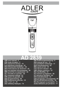 Εγχειρίδιο Adler AD 2839 Κουρευτική μηχανή