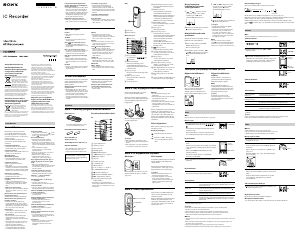 Kullanım kılavuzu Sony ICD-BX800 Ses kaydedici