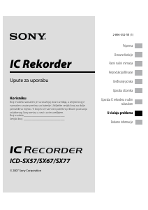 Priručnik Sony ICD-SX77 Audiosnimač