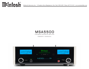 Handleiding McIntosh MSA5500 Versterker