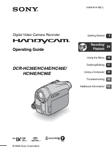 Manual Sony DCR-HC46E Camcorder