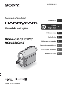 Manual Sony DCR-HC53E Câmara de vídeo