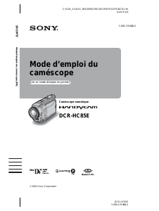 Mode d’emploi Sony DCR-HC85E Caméscope