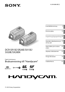 Bruksanvisning Sony DCR-SR15E Videokamera