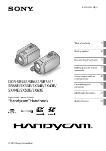 Manual Sony DCR-SR68E Camcorder