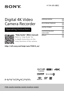Manual Sony FDR-AX43 Camcorder