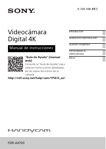 Manual de uso Sony FDR-AX700 Videocámara
