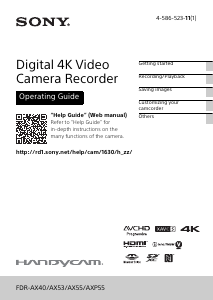 Manual Sony FDR-AXP55 Camcorder