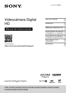 Manual de uso Sony HDR-CX280E Videocámara
