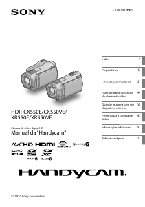 Manual Sony HDR-CX550E Câmara de vídeo