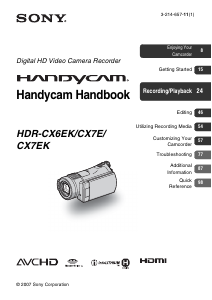 Manual Sony HDR-CX560VE Camcorder