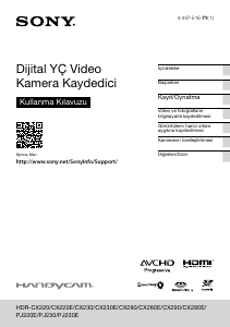 Kullanım kılavuzu Sony HDR-PJ220E Kaydedici kamera