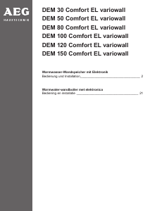 Bedienungsanleitung AEG DEM 100 Comfort EL variowall Warmwasserspeicher