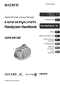Manual Sony HDR-SR10E Camcorder