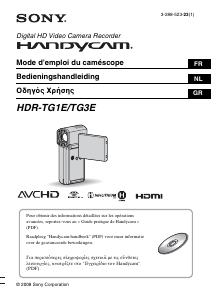 Mode d’emploi Sony HDR-TG1E Caméscope