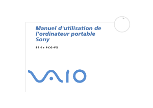 Mode d’emploi Sony Vaio PCG-FX503 Ordinateur portable