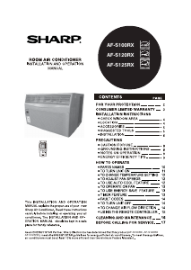 Handleiding Sharp AF-S100RX Airconditioner