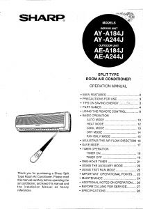 Handleiding Sharp AY-A184J Airconditioner