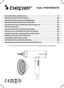 Priručnik Beper P301ASC010 Sušilo za kosu