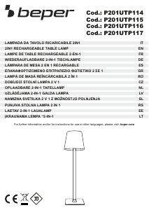 Bedienungsanleitung Beper P201UTP117 Leuchte