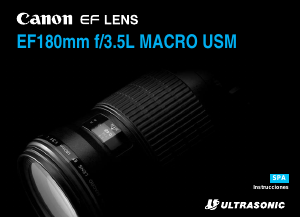 Manual de uso Canon EF 180mm f/3.5L Macro USM Objetivo
