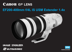 Manual de uso Canon EF 200-400mm f/4L IS USM Extender 1.4x Objetivo