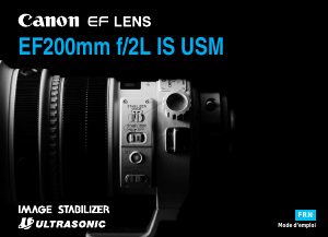 Mode d’emploi Canon EF 200mm f/2L IS USM Objectif