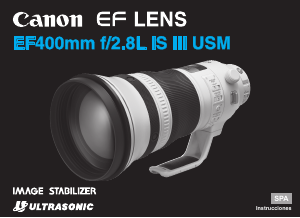 Manual de uso Canon EF 400mm f/2.8L IS III USM Objetivo