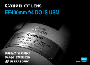 Manual de uso Canon EF 400mm f/4 DO IS USM Objetivo