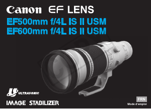 Mode d’emploi Canon EF 500mm f/4L IS II USM Objectif