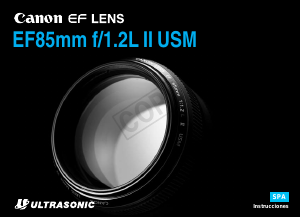 Manual de uso Canon EF 85mm f/1.2L II USM Objetivo