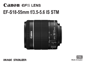 Mode d’emploi Canon EF-S 18-55mm f/3.5-5.6 IS STM Objectif