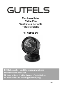 Bedienungsanleitung Gutfels VT 66566 sw Ventilator