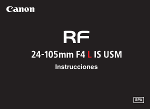 Manual de uso Canon RF 24-105mm F4 L IS USM Objetivo