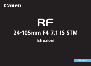 Manuale Canon RF 24-105mm F4-7.1 IS STM Obiettivo