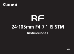 Manual de uso Canon RF 24-105mm F4-7.1 IS STM Objetivo