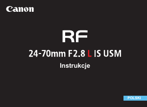 Instrukcja Canon RF 24-70mm F2.8 L IS USM Obiektyw