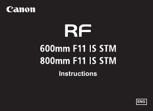Manual Canon RF 800mm F11 IS STM Camera Lens