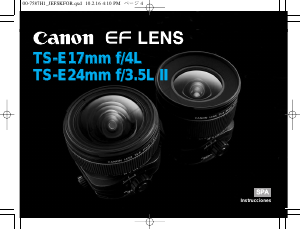 Manual de uso Canon TS-E 17mm f/4L Objetivo