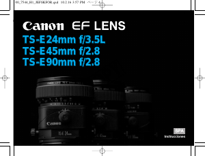 Manual de uso Canon TS-E 45mm f/2.8 Objetivo