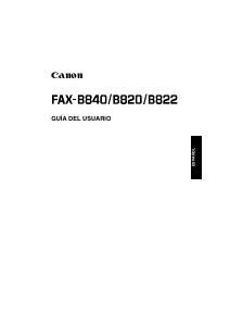 Manual de uso Canon FAX-B822 Máquina de fax
