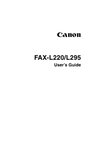 Handleiding Canon FAX-L220 Faxapparaat